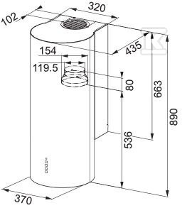 Okap ścienny Turn LEDFTU 3805 XS LED - 335.0518.748